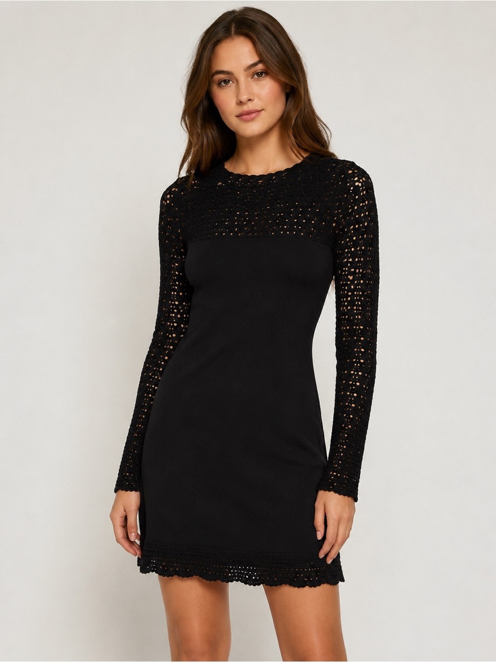 Ronny Kobo - Magda Stretch Knit Dress pictures for style actual colour is black